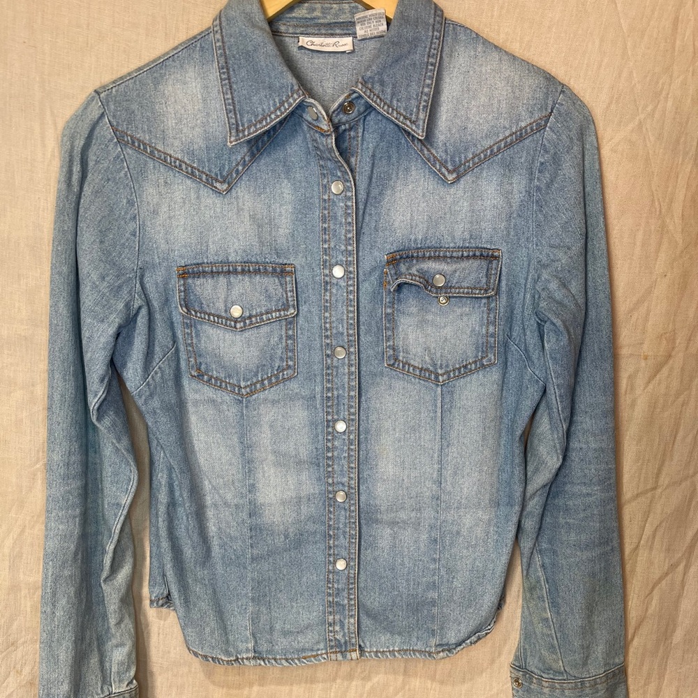 Charlotte Russe Denim Button Down Shirt